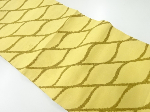 アンティーク　手織り紬瓦模様織り出し袋帯（材料）